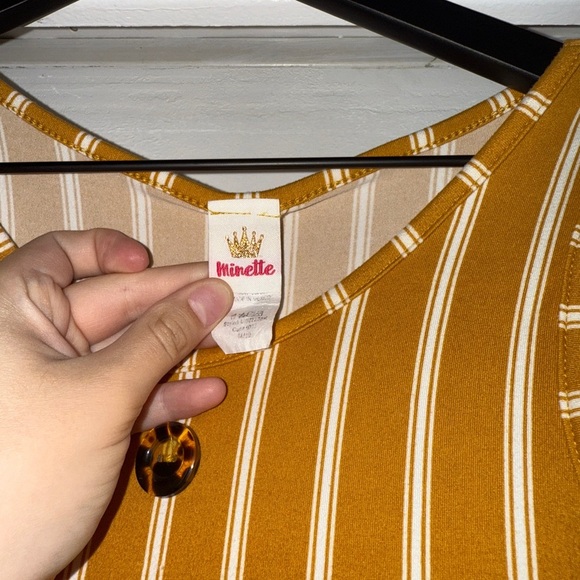 2/$15 Golden Striped Sleeveless Jumpsuit - Picture 3 of 4